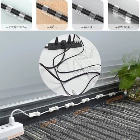 Nẹp Giữ Dây Điện Trong Suốt, Kẹp Cố Định Dây Điện Gọn Gàng