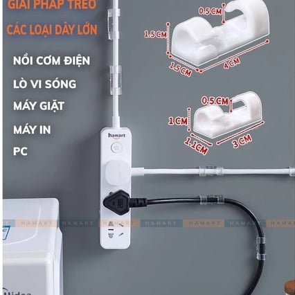 Nẹp Giữ Dây Điện Trong Suốt, Kẹp Cố Định Dây Điện Gọn Gàng
