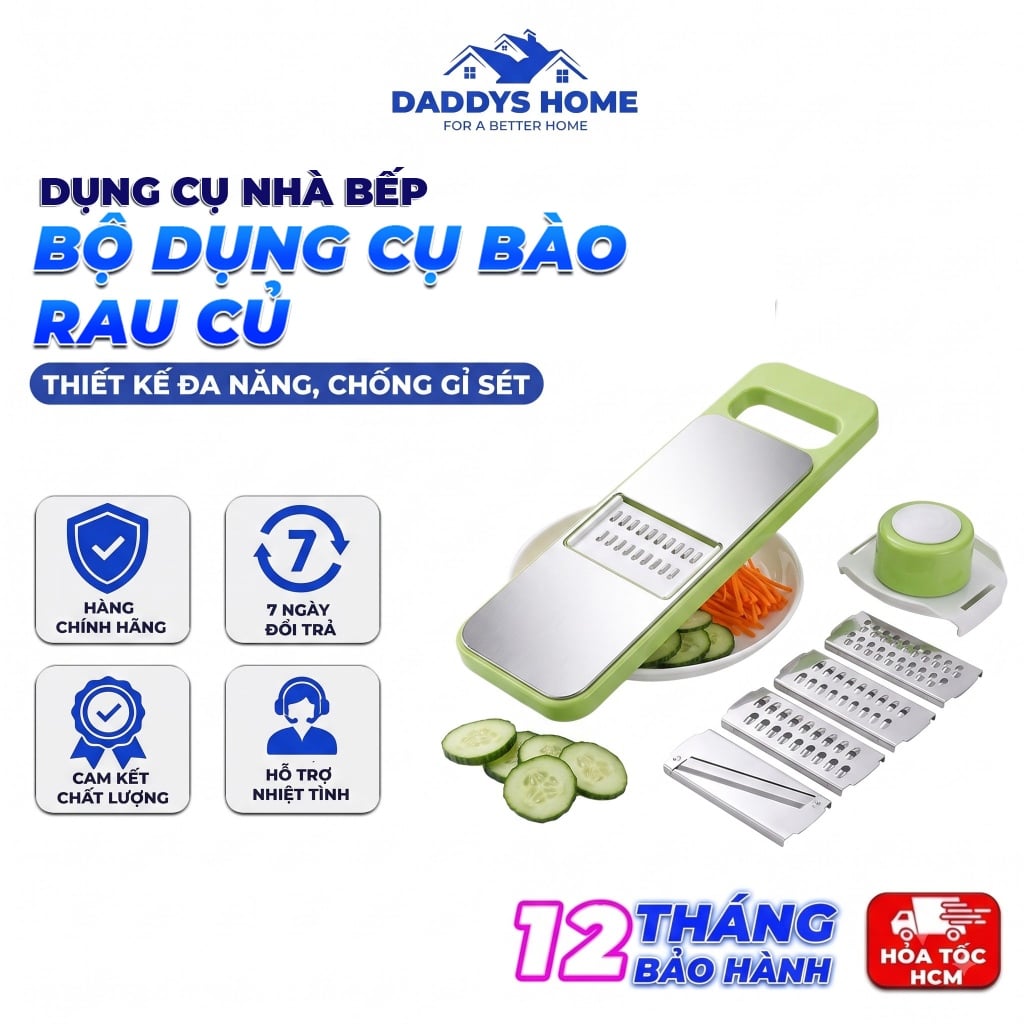 Bộ Nạo Rau Củ 5 Chi Tiết LA01, Dụng Cụ Bào Nạo Cắt Rau Củ Đa Năng