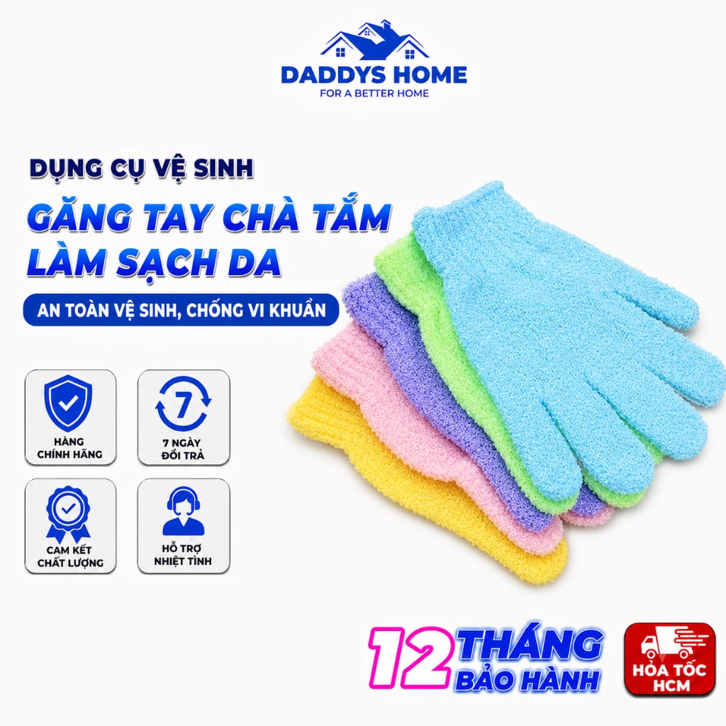 Găng Tay Tắm Tẩy Tế Bào Chết, Găng Tay Chà Tắm Làm Sạch Da - GD903-GTamTDC ww