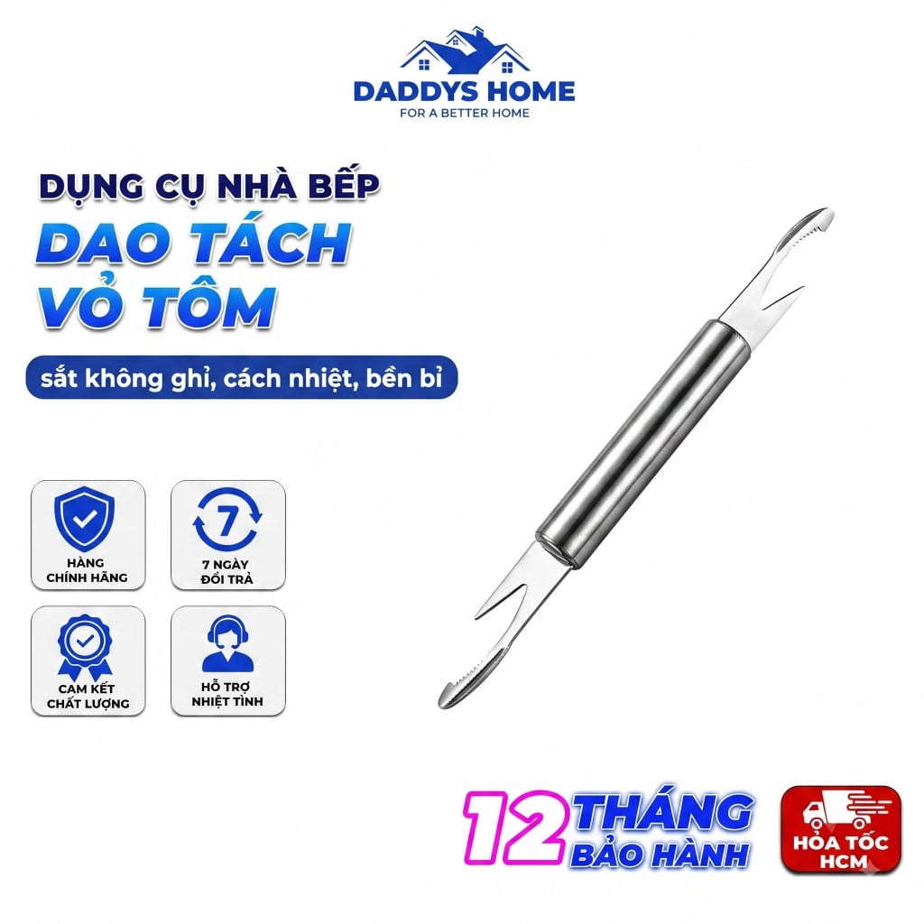Dụng Cụ Lột Vỏ Tôm, Dao Tách Vỏ Tôm Nhà Bếp Tiện Lợi - Lotvotom-Inox