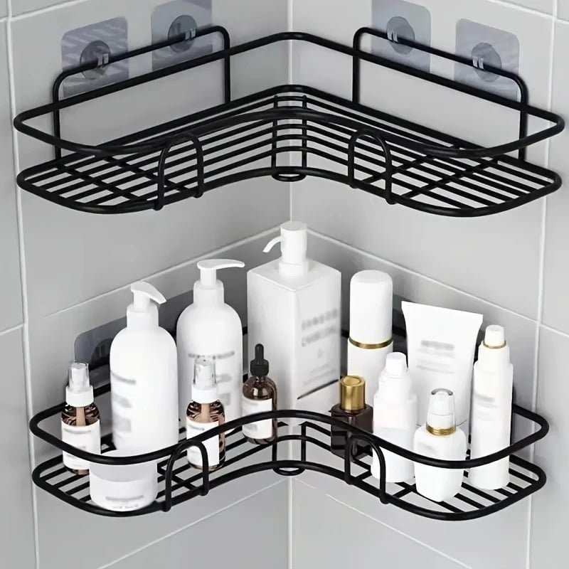 Kệ Góc Lưới Tam Giác TG10 Màu  Đen, Kệ Nhà Tắm Nhà Bếp Tiết Kiệm Diện Tích