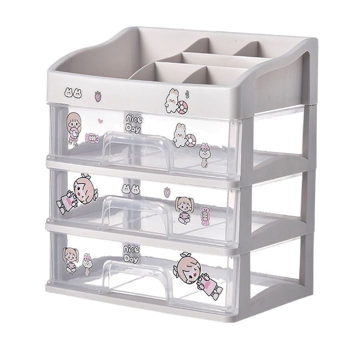 Kệ Mỹ Phẩm 4 Tầng 3 Ngăn Kéo, Kệ Đựng Mỹ Phẩm Trang Sức Đa Năng