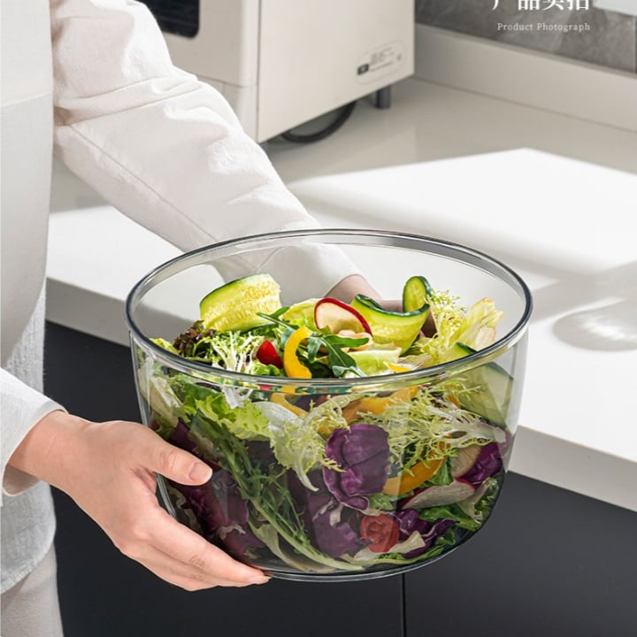 Rổ Vắt Rau Củ Quả Salad Spinner 3L/5L – Quay Ly Tâm 360°, Làm Ráo Rau Nhanh, Có Nút STOP