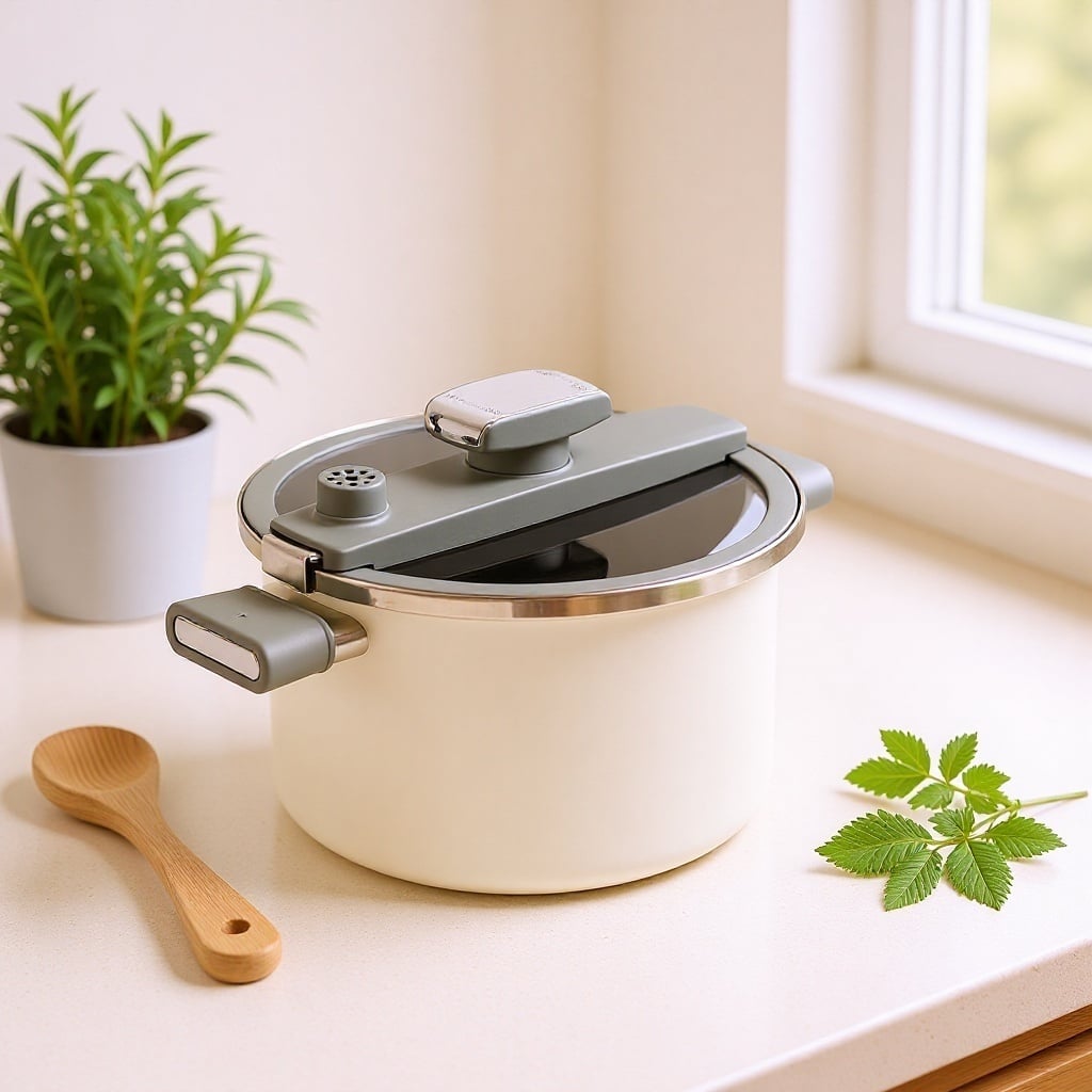 Nồi Áp Suất Chef Han Nordic White Cao Cấp, Nồi Hầm Đa Năng Nấu Nhanh Tiện Lợi