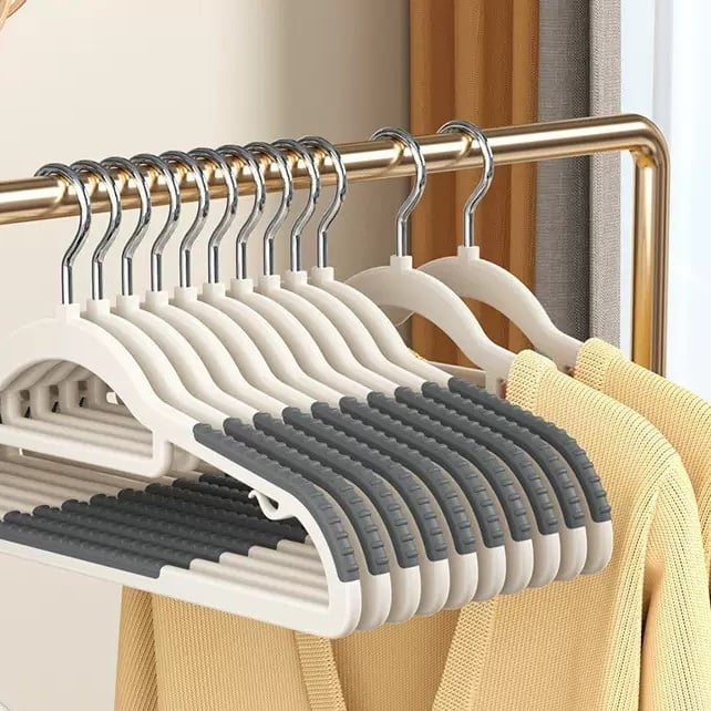 SET 10 Móc Treo Quần Áo Chống Trượt F8, Móc Phơi Đồ Tiết Kiệm Không Gian
