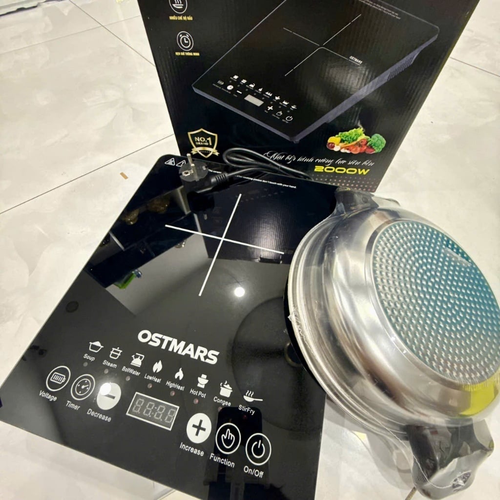 Bếp Từ Cảm Ứng OSTMAR 2000W, Bếp Điện Từ Đơn Công Suất Lớn Nấu Ăn Nhanh Tiện Lợi