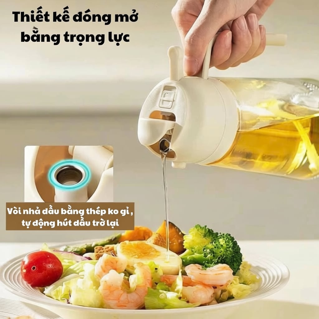 Chai Xịt Dầu Thủy Tinh, Bình Xịt Dầu Ăn Cho Nấu Nướng Nhà Bếp