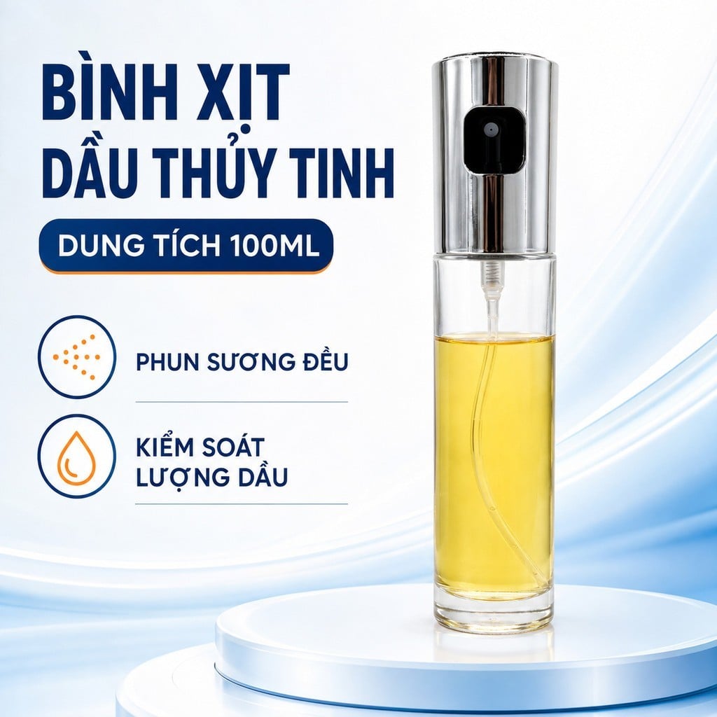 Chai Xịt Dầu Thủy Tinh, Bình Xịt Dầu Ăn Cho Nấu Nướng Nhà Bếp