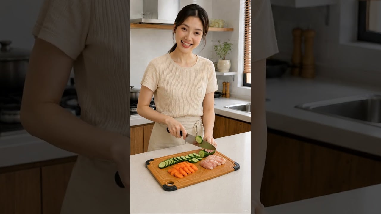 Thớt Sợi Gỗ Thông Kháng Khuẩn 99,9% – Chống Nấm Mốc, Chịu Nhiệt, Chống Trượt, An Toàn Thực Phẩm - Video