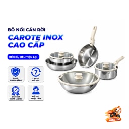 Bộ Nồi Chảo Cán Rời CAROTE inox 304, Siêu Dày