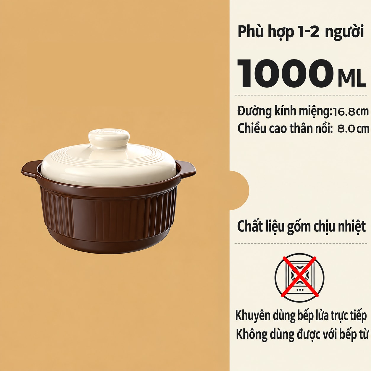 Nồi Gốm Nấu Ăn, Nồi Đất Chịu Nhiệt Nấu Canh Hầm Thịt Cơm Niêu - SP2069114163