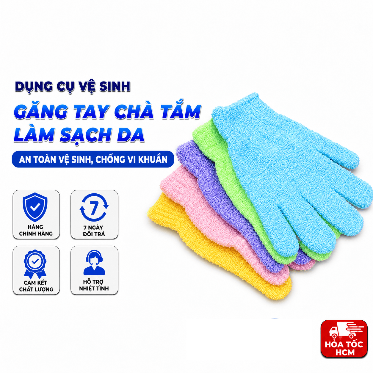 Găng Tay Tắm Tẩy Tế Bào Chết, Găng Tay Chà Tắm Làm Sạch Da