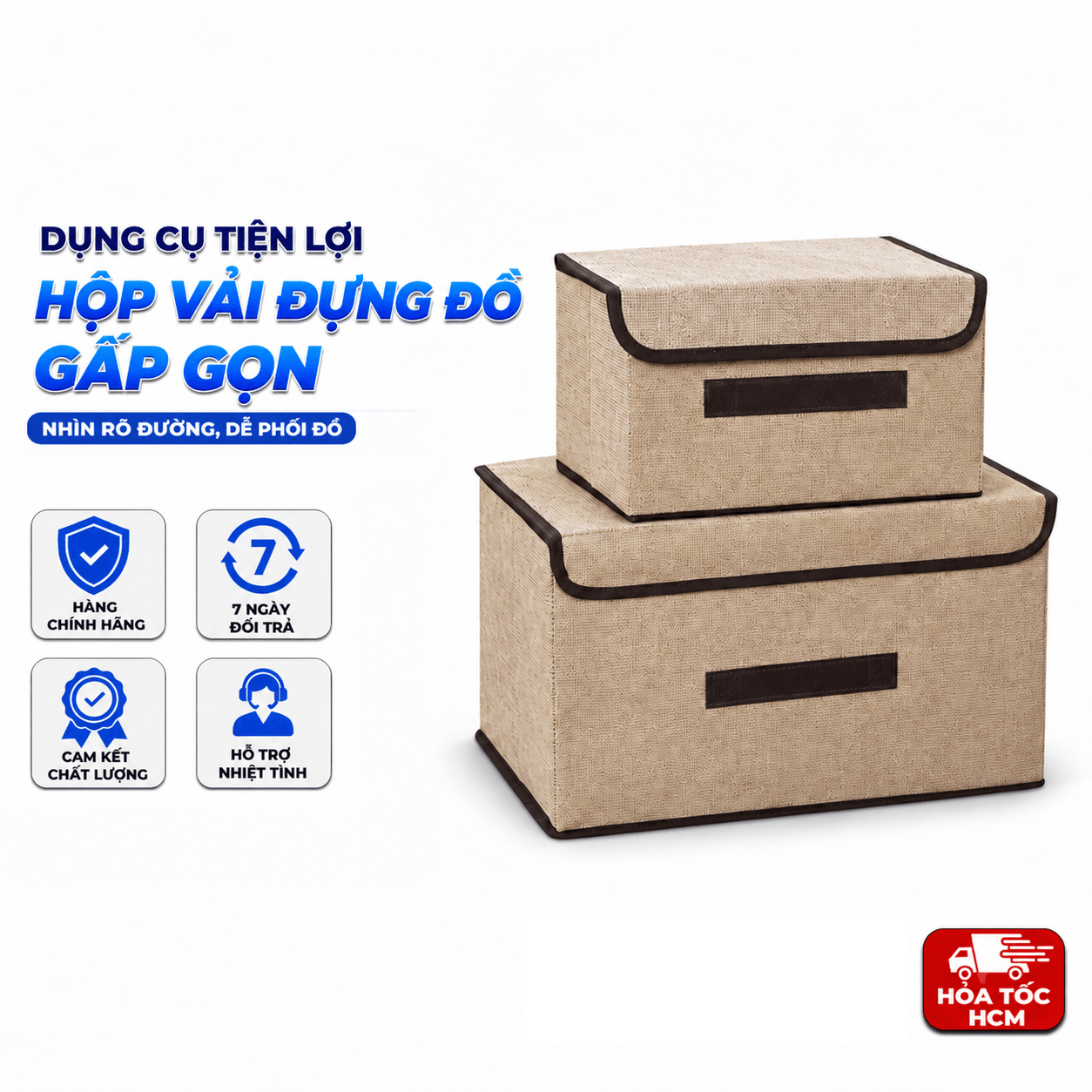 Hộp Vải Đựng Đồ Gấp Gọn, Hộp Lưu Trữ Quần Áo Tiết Kiệm Không Gian