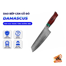 Dao Thái Damascus Cán Gỗ Đỏ
