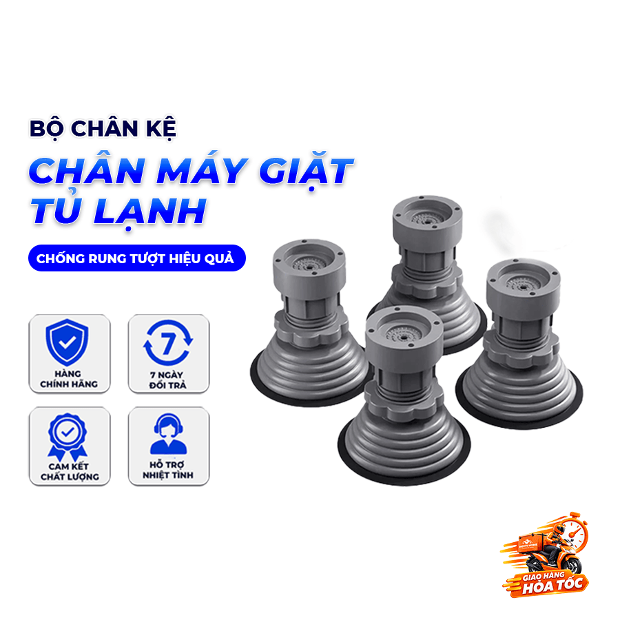 Bộ Chân Kê Máy Giặt Tủ Lạnh Chống Rung, Chống Trượt, Điều Chỉnh Độ Cao, Loại 1 Siêu Bền