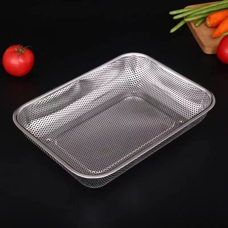 Rổ Vo Gạo Chữ Nhật 36x27cm, Rổ Rửa Gạo Rau Củ Nhà Bếp