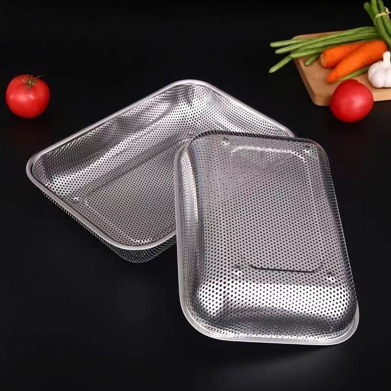 Rổ Vo Gạo Chữ Nhật 36x27cm, Rổ Rửa Gạo Rau Củ Nhà Bếp