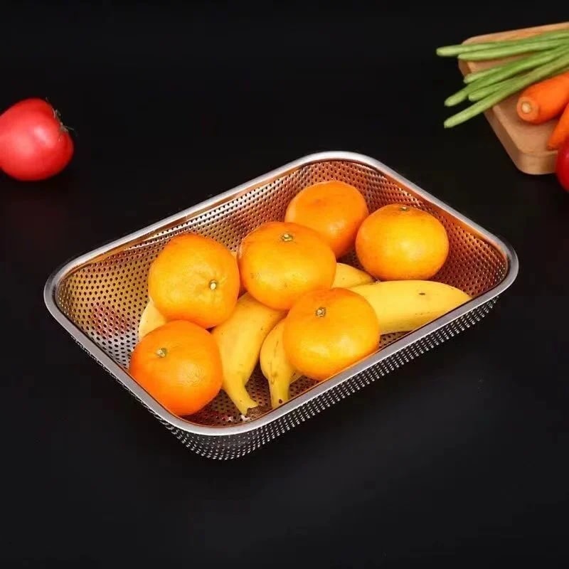 Rổ Vo Gạo Chữ Nhật 36x27cm, Rổ Rửa Gạo Rau Củ Nhà Bếp