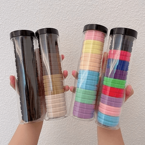 Set 20 Dây Thun Ống Buộc Tóc Hàn Quốc, Dây Cột Tóc Co Giãn