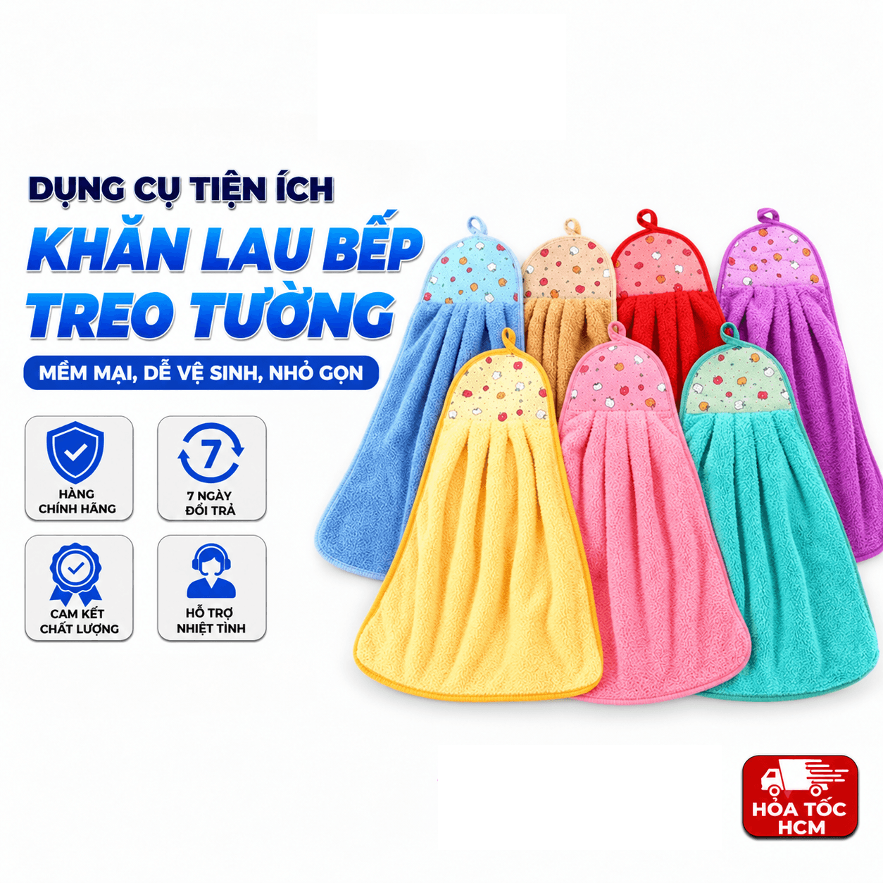 Khăn Lau Bếp Treo Tường Đa Năng, Khăn Lau Tay Thấm Hút Nước Mềm Mại Tiện Lợi