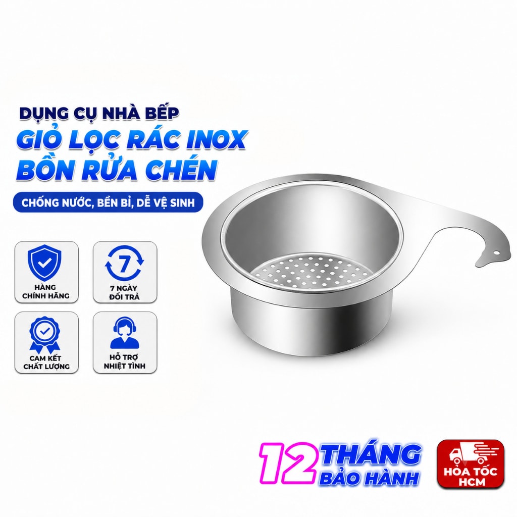 Giỏ Lọc Rác Inox Thiên Nga, Giỏ Lọc Rác Bồn Rửa Chén
