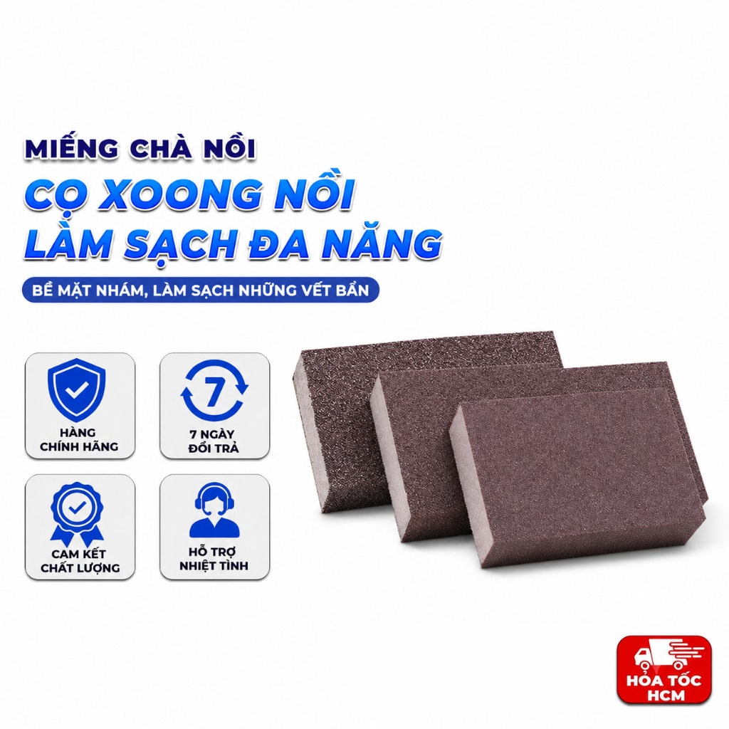 Miếng Chà Nồi Màu Nâu Loại Dày, Miếng Cọ Xoong Nồi Làm Sạch Đa Năng