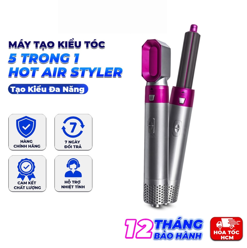 Máy Tạo Kiểu Tóc 5 Trong 1 Hot Air Styler, Máy Sấy Uốn Duỗi Tóc Tạo Kiểu Đa Năng