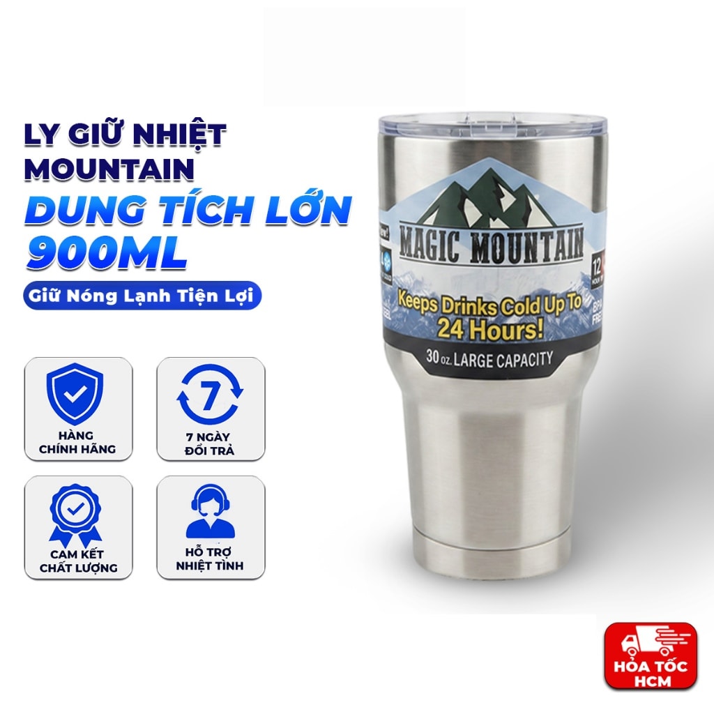 Ly Giữ Nhiệt Mountain 900ml Dung Tích Lớn, Bình Nước Giữ Nóng Lạnh