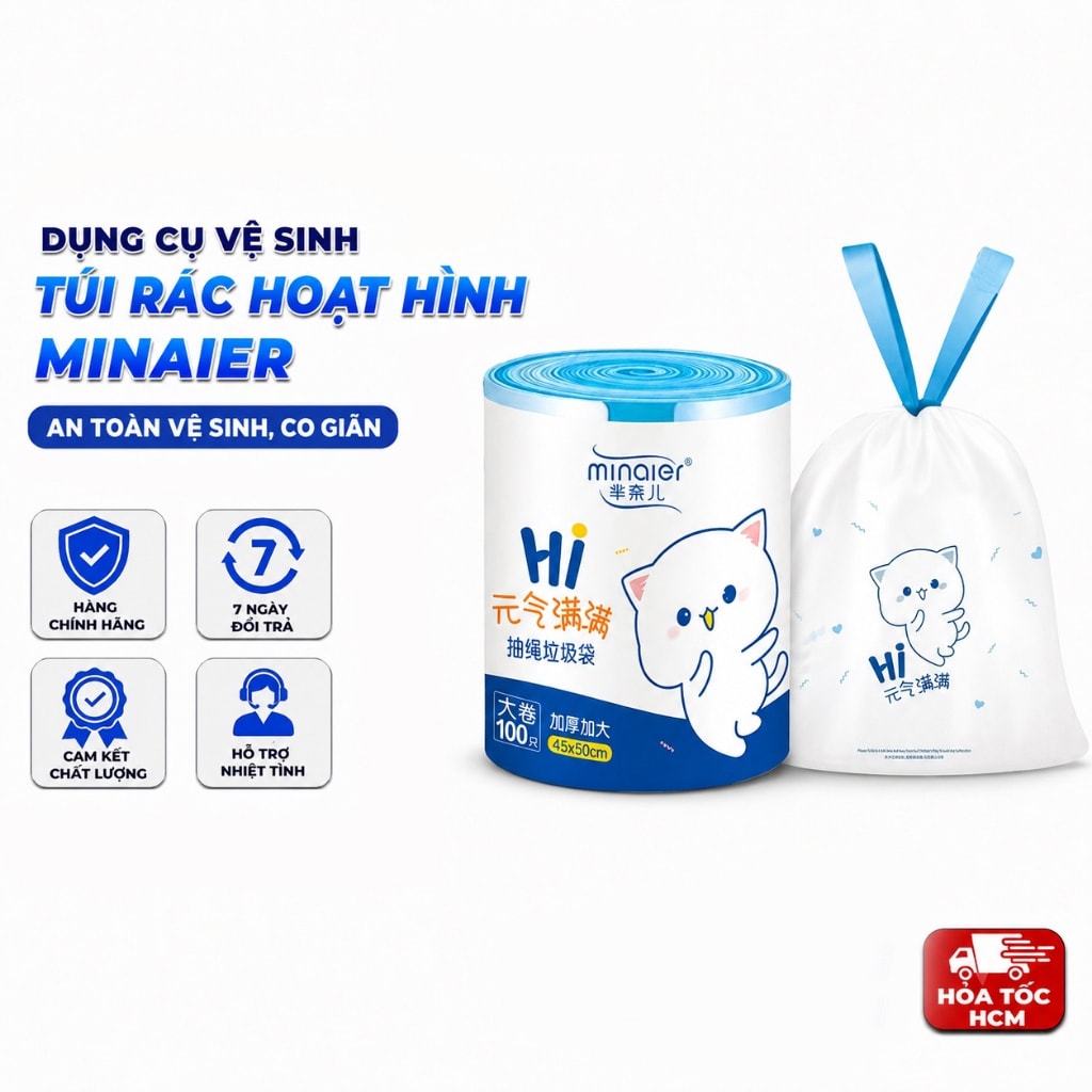 Cuộn Túi Rác Hoạt Hình Minaier, Túi Đựng Rác Gia Đình Tiện Lợi
