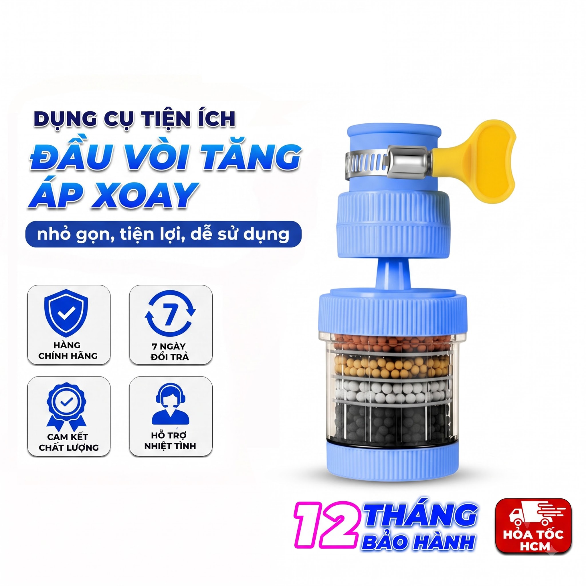 Đầu Lọc Vòi Nước Xoay DC-06, Đầu Vòi Tăng Áp Xoay Đa Năng