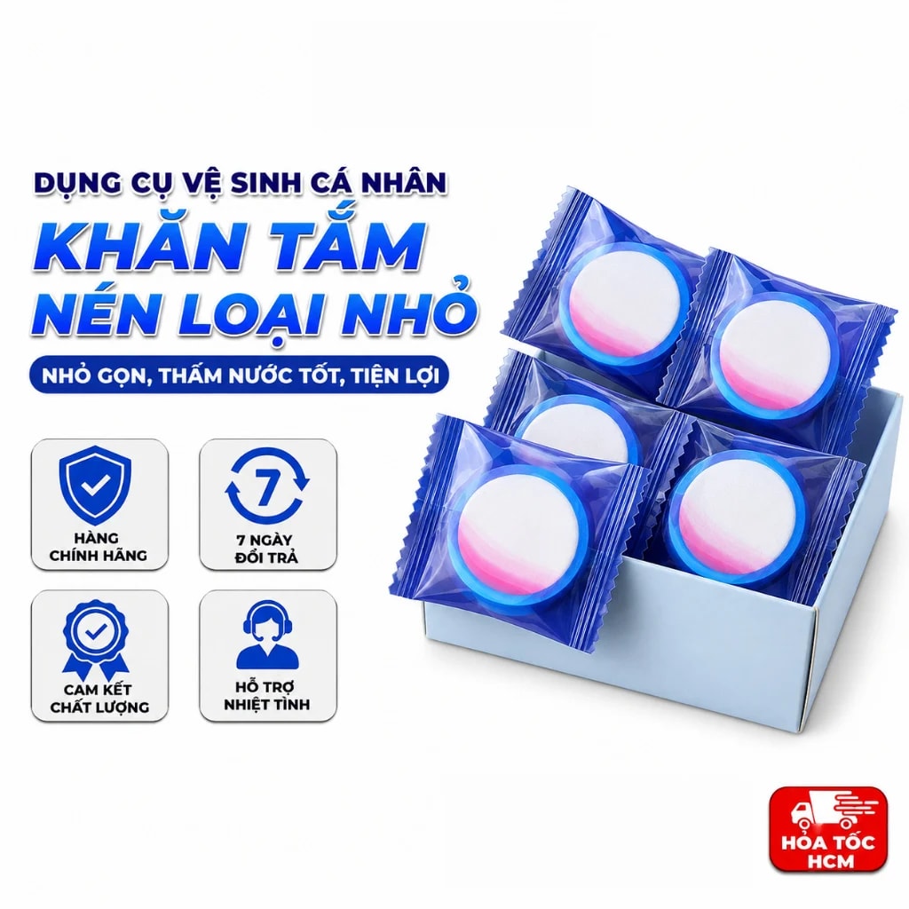 Khăn Tắm Nén 30x60cm, Khăn Nén Du Lịch Nhỏ Gọn Tiện Lợi