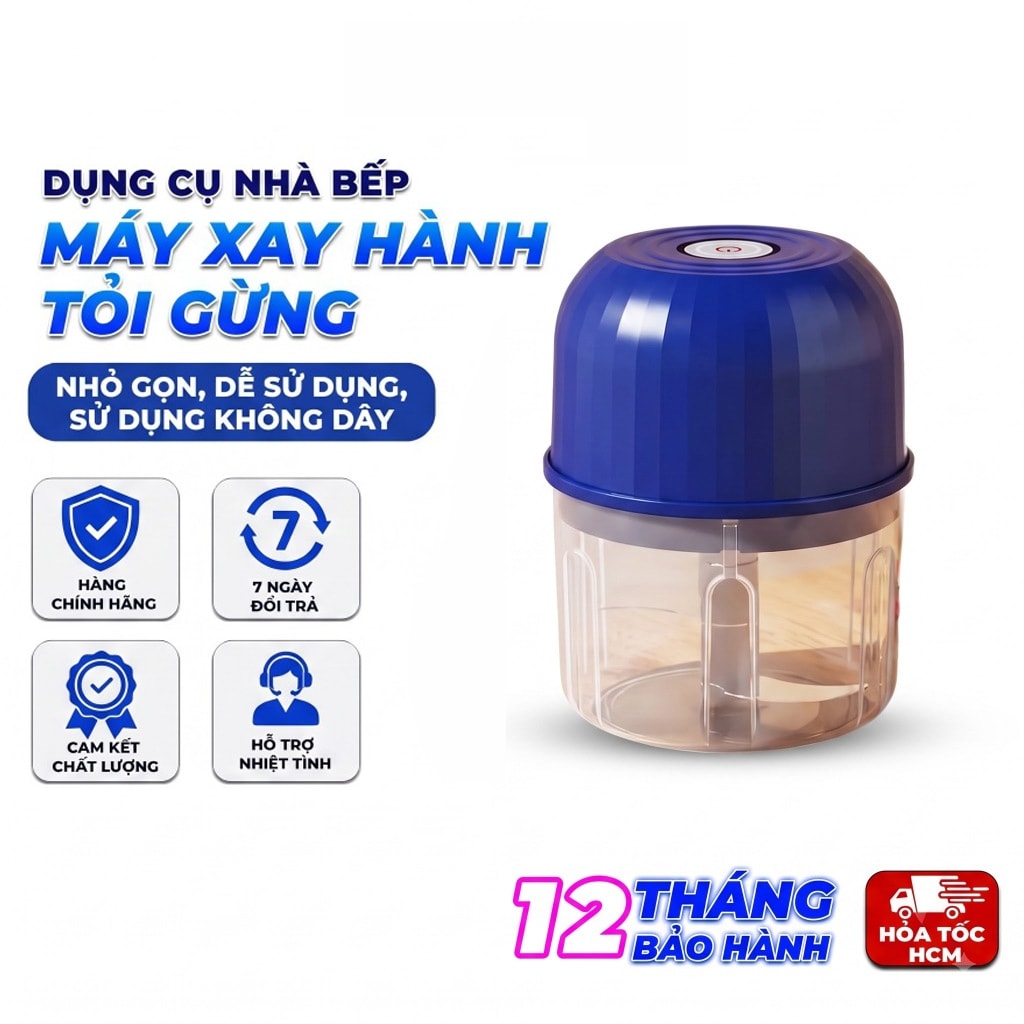 Máy Xay Tỏi Ớt Mini Sạc Type-C, Máy Xay Hành Tỏi Gừng Cầm Tay Đa Năng Tiện Lợi