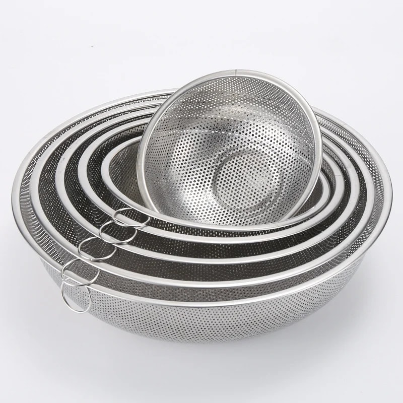 Rổ Vo Gạo Tròn 25cm Có Móc Treo, Rổ Rửa Rau Củ