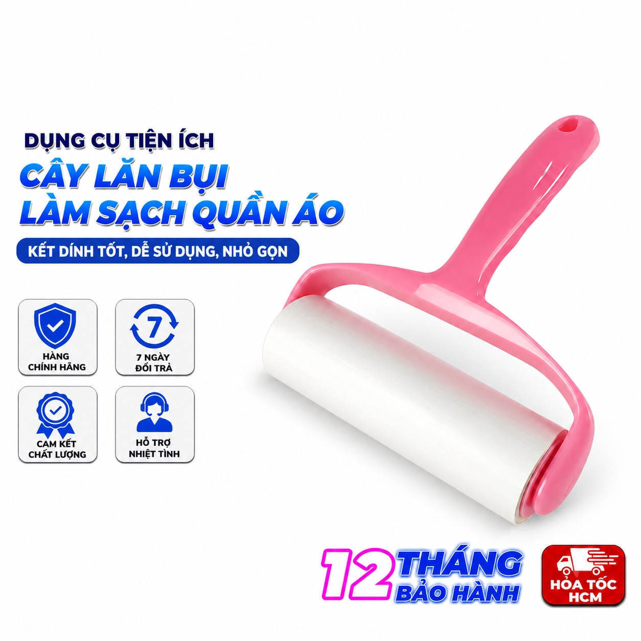 Cây Lăn Bụi 16cm Có Lõi, Cây Lăn Làm Sạch Quần Áo Sofa Chăn Ga